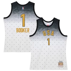 Prestigioso Meraviglioso Robusto Devin Booker Team USA 2016 Hardwood Classics Rising Stars Swingman Jersey White  per la Gara Importante