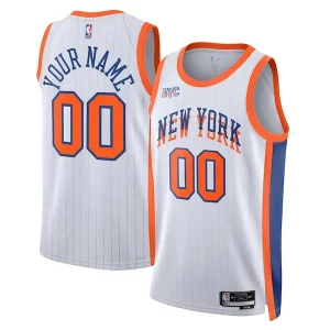 Bellissimo Magnifico New York Knicks Nike Unisex 2024/25 Custom Swingman Jersey City Edition White  per la Gara Importante