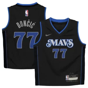 Stupendo Luka Dončić Dallas Mavericks Nike Toddler 2023/24 Swingman Replica Jersey City Edition Black  per la Gara Importante
