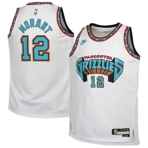 Magnifico Ja Morant Memphis Grizzlies Nike Youth 2024/25 Swingman Jersey White Classic Edition  per la Gara Importante