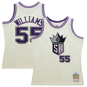 Eccezionale Jason Williams Sacramento Kings Chainstitch Swingman Jersey Cream  per la Gara Importante