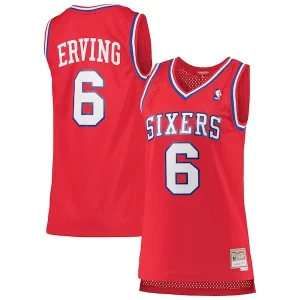 Carino Julius Erving Philadelphia 76ers Women's 1982/83 Hardwood Classics Swingman Jersey Red  per la Gara Importante