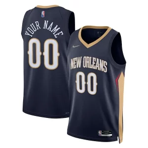 Lussuoso Splendido Accattivante New Orleans Pelicans Nike 2021/22 Diamond Swingman Custom Jersey Icon Edition Navy  per la Gara Importante