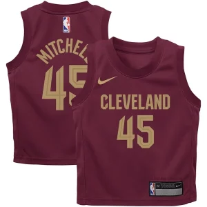 Sofisticato Carino Donovan Mitchell Cleveland Cavaliers Nike Toddler Swingman Player Jersey Icon Edition Wine  per la Gara Importante