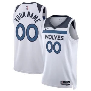 Accattivante Bellissimo Carino Minnesota Timberwolves Nike Unisex Swingman Custom Jersey White Association Edition  per la Gara Importante
