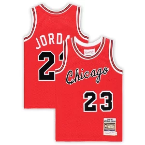 Splendido Michael Jordan Chicago Bulls Toddler Hardwood Classics 1984/85 Authentic Swingman Jersey Red  per la Gara Importante