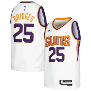 Duraturo Mikal Bridges Phoenix Suns Nike Youth Swingman JerseyAssociation Edition White/Purple  per la Gara Importante