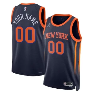 Lussuoso Duraturo Sofisticato New York Knicks Jordan Brand Unisex 2022/23 Swingman Custom Jersey Statement Edition Navy  per la Gara Importante