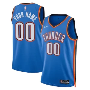Magnifico Carino Oklahoma City Thunder Nike Unisex Swingman Custom Jersey Blue Icon Edition  per la Gara Importante