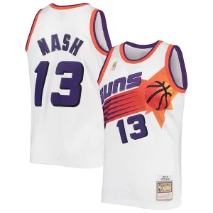 Raffinato Steve Nash Phoenix Suns 2001/02 Hardwood Classics Swingman Jersey White/Purple  per la Gara Importante
