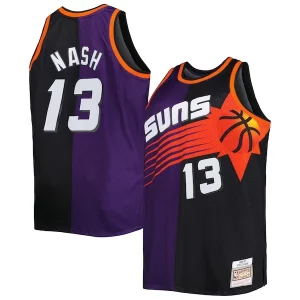 Magnifico Pratico Fantastico Steve Nash Phoenix Suns Big & Tall Hardwood Classics 1996/97 Split Swingman Jersey Purple/Black  per la Gara Importante