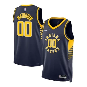 Sofisticato Fantastico Bennedict Mathurin Indiana Pacers Nike Unisex Swingman Jersey Icon Edition Navy  per la Gara Importante