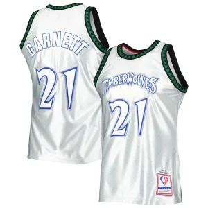Attraente Accattivante Kevin Garnett Minnesota Timberwolves 1997/98 Hardwood Classics 75th Anniversary Swingman Jersey Platinum  per la Gara Importante