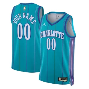 Comodo Moderno Charlotte Hornets Jordan Brand Unisex 2023/24 Custom Swingman Jersey Classic Edition Teal  per la Gara Importante