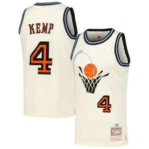 Cool Sofisticato Shawn Kemp Cleveland Cavaliers Chainstitch Swingman Jersey Cream  per la Gara Importante