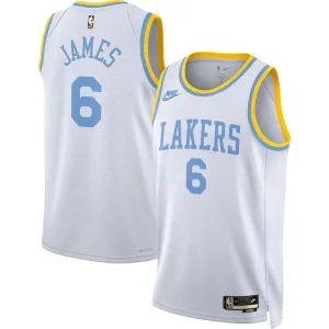 Pratico Magnifico Elegante LeBron James Los Angeles Lakers Nike Swingman Jersey Classic Edition White  per la Gara Importante