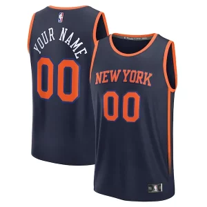 Carino Cool Elegante New York Knicks Custom Fast Break Jersey Navy Statement Edition  per la Gara Importante