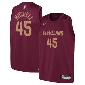 Moderno Donovan Mitchell Cleveland Cavaliers Nike Youth Swingman Jersey Icon Edition Wine  per la Gara Importante