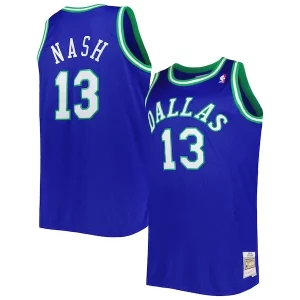 Eccezionale Lussuoso Steve Nash Dallas Mavericks Big & Tall Hardwood Classics 1998/99 Swingman Jersey Blue  per la Gara Importante