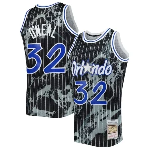 Gorgeous Splendido Shaquille O'Neal Orlando Magic 1994/95 Hardwood Classics Marble Swingman Jersey Black  per la Gara Importante