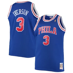 Lussuoso Allen Iverson Philadelphia 76ers 1996/97 Big & Tall Hardwood Classics Swingman Jersey Royal/Black/Red/White  per la Gara Importante
