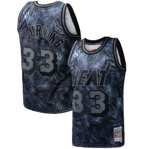 Moderno Prestigioso Alonzo Mourning Miami Heat Hardwood Classics 1996/97 Tie Dye Swingman Jersey Black  per la Gara Importante