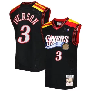 Bellissimo Versatile Allen Iverson Philadelphia 76ers Hardwood Classics 2006/07 Swingman Jersey Black  per la Gara Importante
