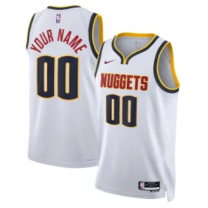 Fascinante Denver Nuggets Nike Unisex Swingman Custom Jersey White Association Edition  per la Gara Importante
