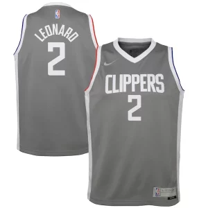 Gorgeous Versatile Kawhi Leonard LA Clippers Nike Youth 2020/21 Swingman Player Jersey Gray Earned Edition  per la Gara Importante
