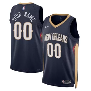 Sofisticato New Orleans Pelicans Nike Unisex 2022/23 Swingman Custom Jersey Navy Icon Edition  per la Gara Importante