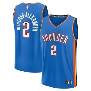 Prestigioso Stupendo Shai Gilgeous Alexander Oklahoma City Thunder Fast Break Replica Player Jersey Icon Edition Blue  per la Gara Importante