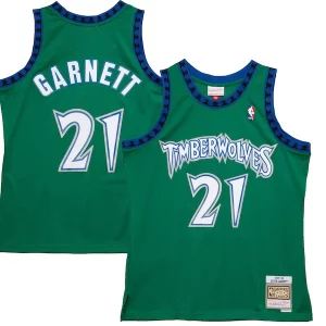 Duraturo Incantevole Kevin Garnett Minnesota Timberwolves 1997/98 Hardwood Classics Reload 2.0 Swingman Jersey Green  per la Gara Importante