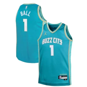 Eccezionale Bellissimo Splendido LaMelo Ball Charlotte Hornets Jordan Brand Youth Swingman Replica Jersey City Edition Teal  per la Gara Importante