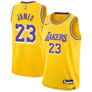 Bellissimo Splendido Moderno LeBron James Los Angeles Lakers Nike Youth Swingman Jersey Icon Edition Gold  per la Gara Importante