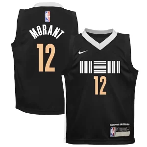 Delizioso Ja Morant Memphis Grizzlies Nike Preschool Swingman Replica Jersey City Edition Black  per la Gara Importante