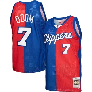 Versatile Lamar Odom LA Clippers Hardwood Classics 2000/01 Split Swingman Jersey Royal/Red  per la Gara Importante