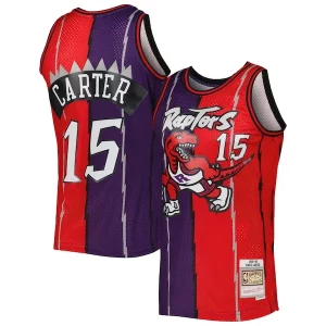 Delizioso Resistente Classico Vince Carter Toronto Raptors Hardwood Classics 1998/99 Split Swingman Jersey Purple/Red  per la Gara Importante