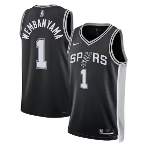 Prestigioso Trendy Bellissimo Victor Wembanyama San Antonio Spurs Nike Unisex 2023 NBA Draft First Round Pick Swingman Jersey Icon Edition Black  per la Gara Importante