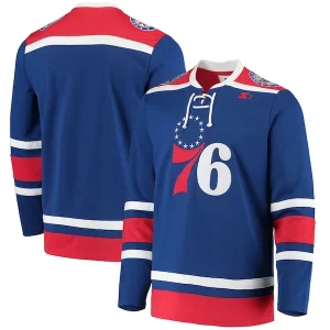 Trendy Pratico Philadelphia 76ers G III Sports by Carl Banks Pointman Hockey Fashion Jersey Royal  per la Gara Importante