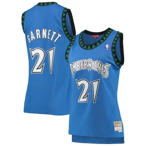 Accattivante Attraente Trendy Kevin Garnett Minnesota Timberwolves Women's Hardwood Classics Swingman Jersey Blue  per la Gara Importante