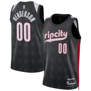 Attraente Scoot Henderson Portland Trail Blazers Nike Unisex 2024/25 Swingman Player Jersey City Edition Black  per la Gara Importante