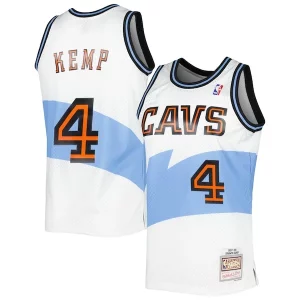 Lussuoso Elegante Shawn Kemp Cleveland Cavaliers Hardwood Classics Swingman Jersey White  per la Gara Importante