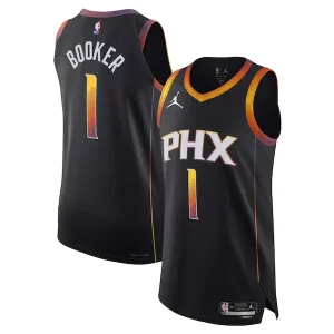 Prestigioso Robusto Devin Booker Phoenix Suns Jordan Brand Authentic Player Jersey Statement Edition Black  per la Gara Importante