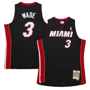 Stupendo Dwyane Wade Miami Heat Hardwood Classics Swingman Jersey Black  per la Gara Importante