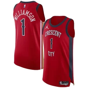 Eccezionale Attraente Fantastico Zion Williamson New Orleans Pelicans Jordan Brand Authentic Jersey Association Edition Red  per la Gara Importante