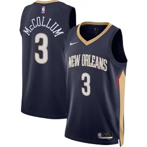 Raffinato Carino C.J. McCollum New Orleans Pelicans Nike Unisex Swingman Jersey Icon Edition Navy  per la Gara Importante
