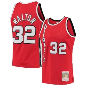 Duraturo Bill Walton Portland Trail Blazers 1976/77 Hardwood Classics Swingman Jersey Red  per la Gara Importante