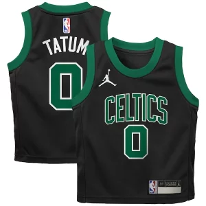 Bellissimo Delizioso Jayson Tatum Boston Celtics Jordan Brand Preschool 2022/23 Replica Jersey Statement Edition Black  per la Gara Importante