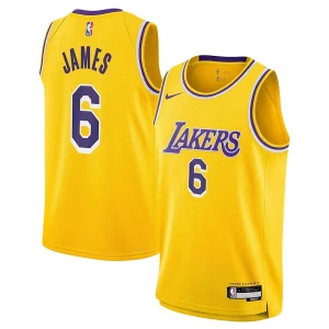 Moderno Meraviglioso LeBron James Los Angeles Lakers Nike Youth Swingman Jersey Icon Edition Gold  per la Gara Importante