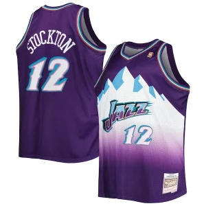 Elegante Sofisticato Pratico John Stockton Utah Jazz Big & Tall Hardwood Classics 1996/97 Swingman Jersey Purple  per la Gara Importante